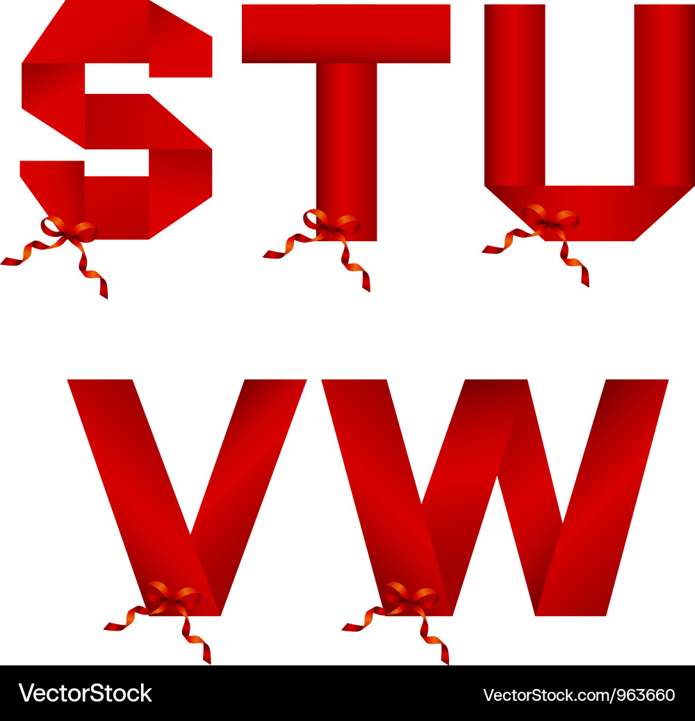 Ribbon Letter Collection Vector Image