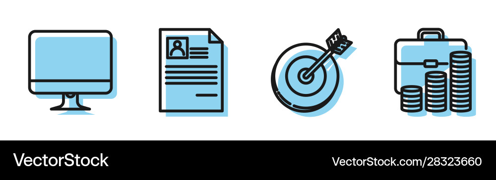 Set line target computer monitor screen resume Set line target computer monitor screen resume vector image