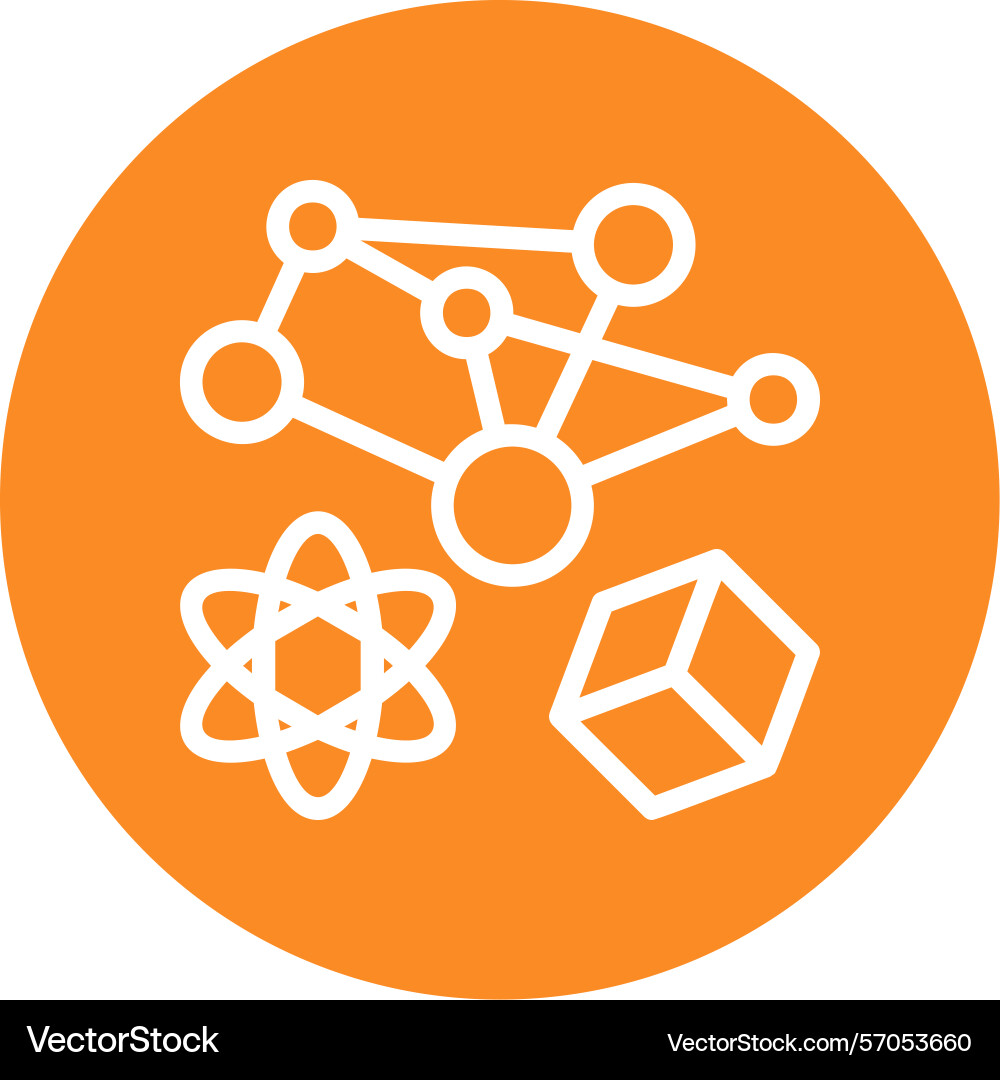 Swarm simulation line circle style icon design vector image