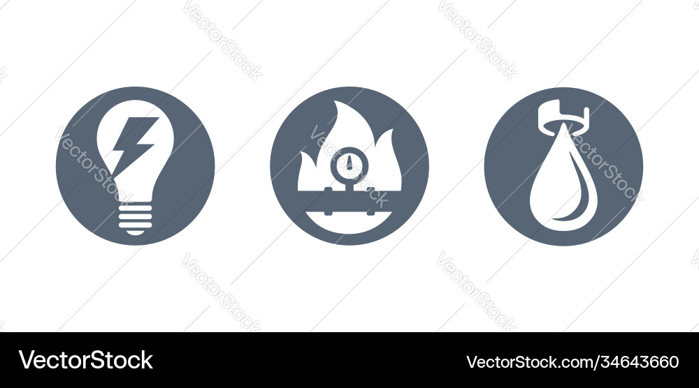 Technical building system icons set Vector Image