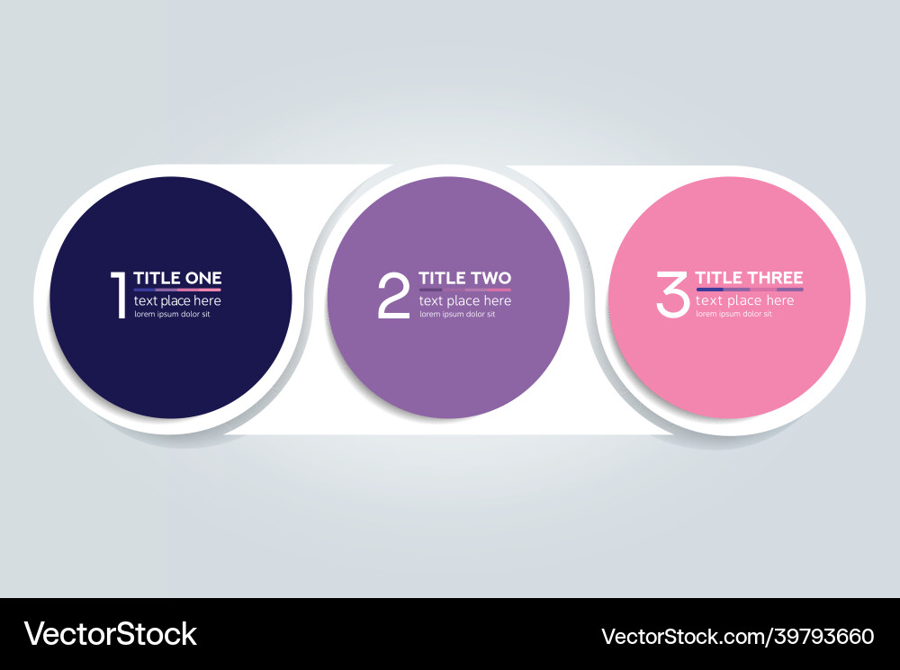 Three steps elements bubble chart scheme diagram Three steps elements bubble chart scheme diagram Vector Image
