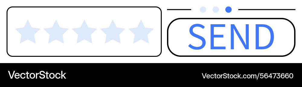 User rating with five stars and send button User rating with five stars and send button vector image