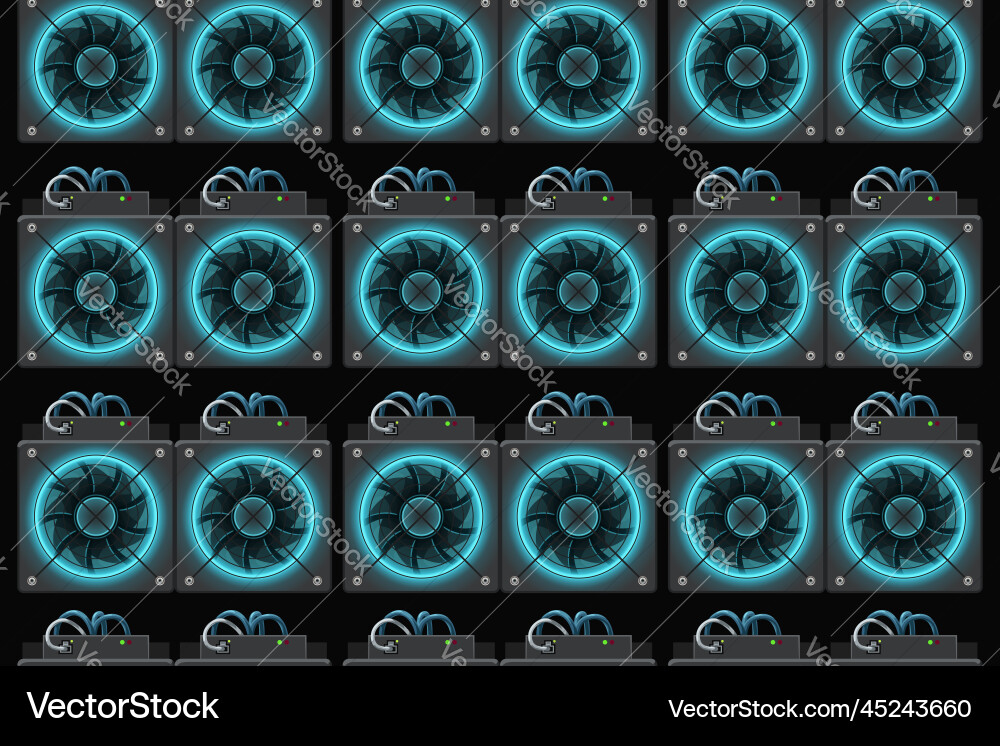 Working asic computers for mining with light Vector Image