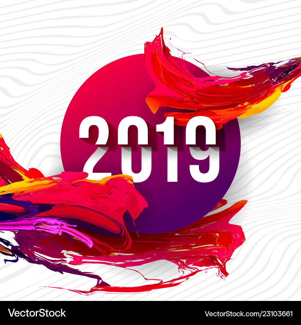 2019 glitched background design template 2019 glitched background design template vector image