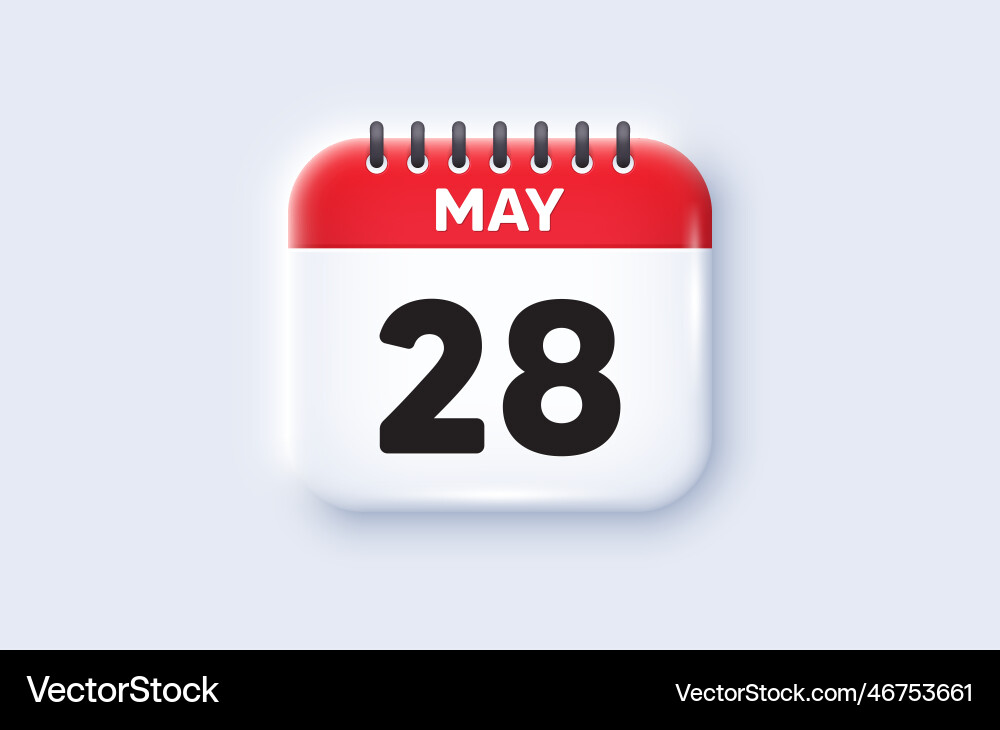 28th day of the month icon event schedule date Vector Image