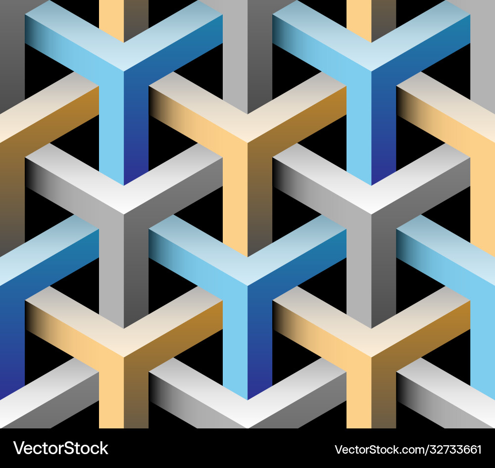 Abstract 3d seamless pattern Vector Image