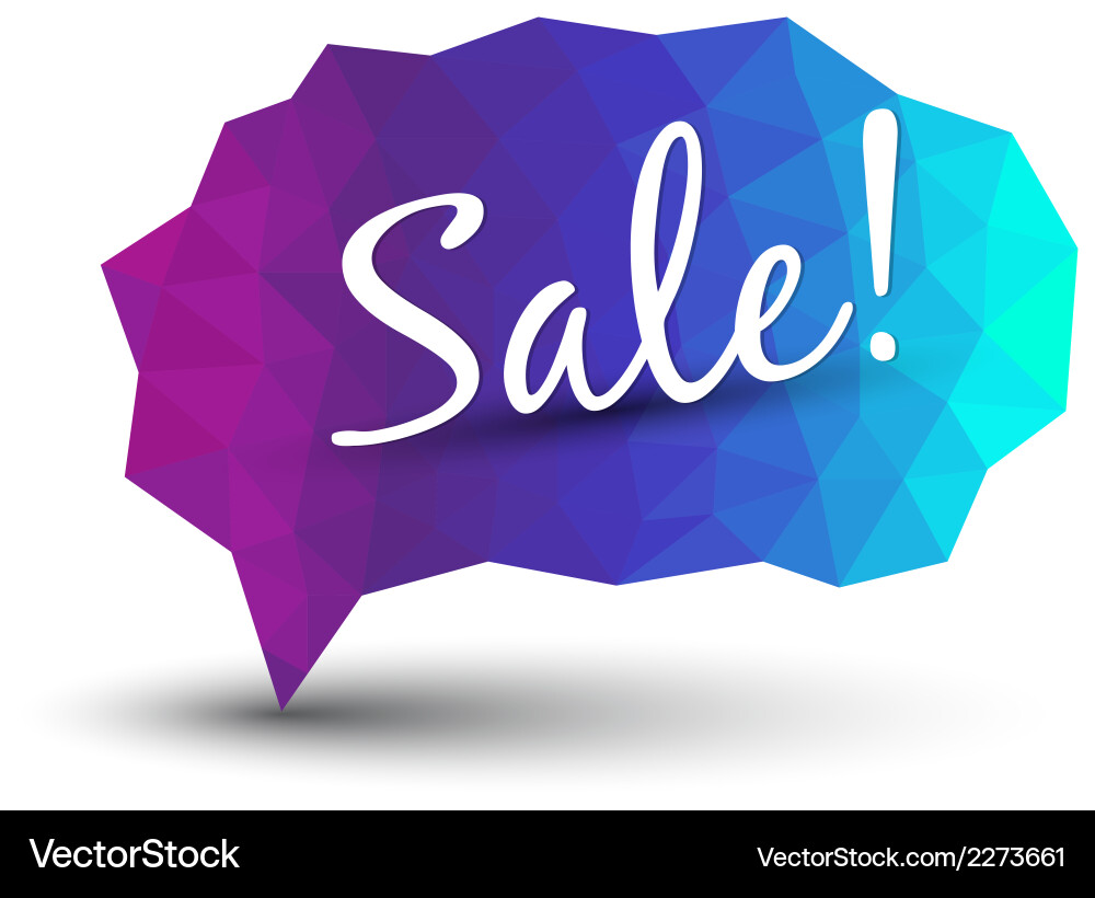 Abstract geometric speech bubble with triangular vector image