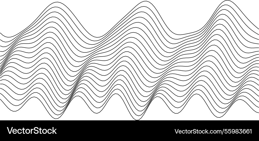 Abstract wave pattern with curved lines vector image