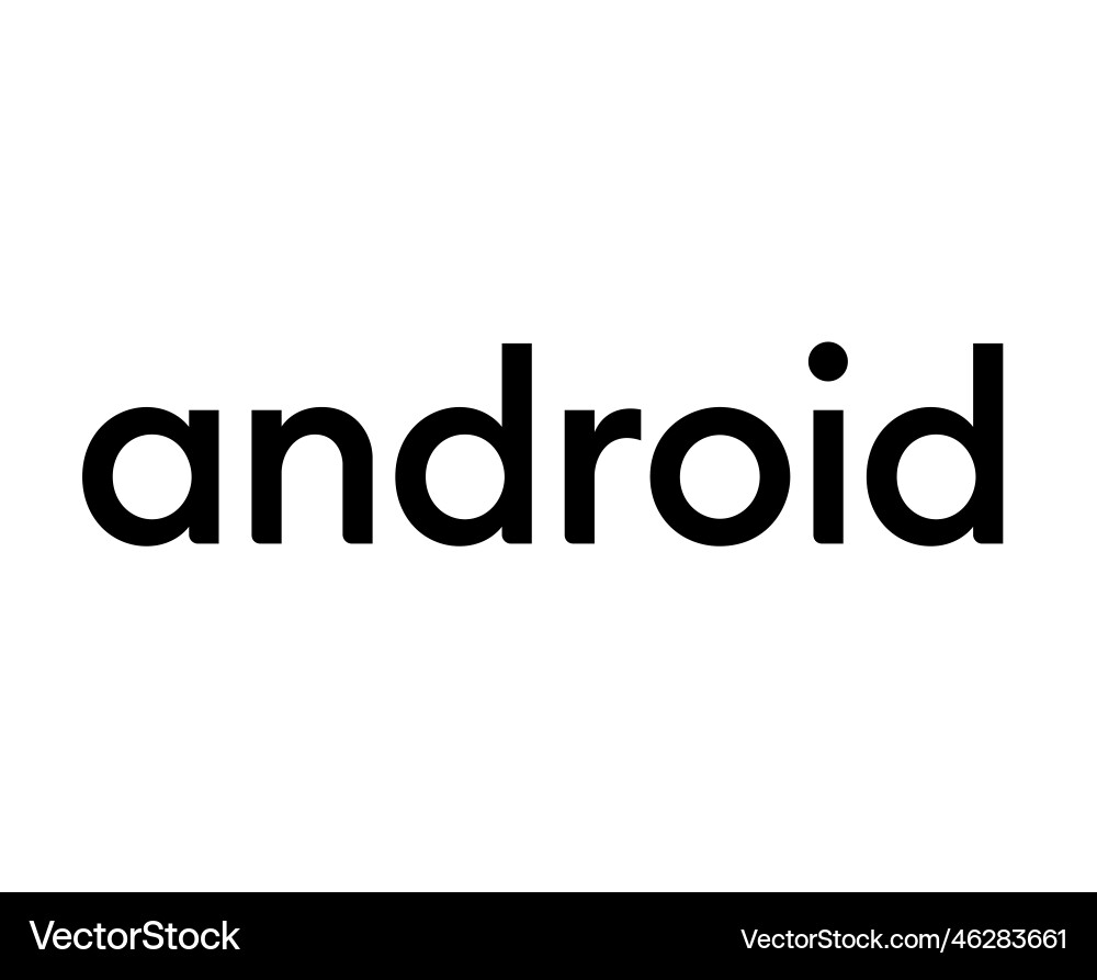 Android operating system logo symbol name black Vector Image