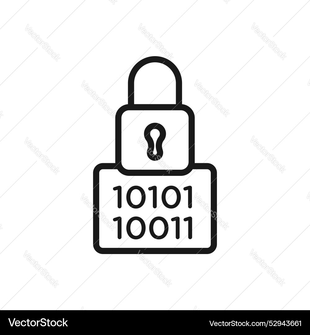Binary lock icon Vector Image