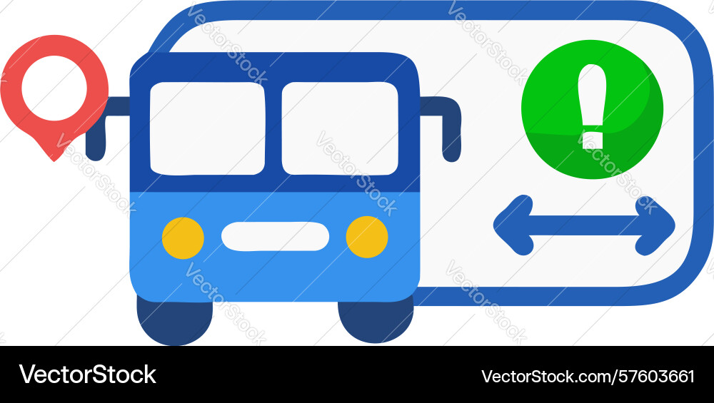 Bus stop location alert icon design generative ai vector image