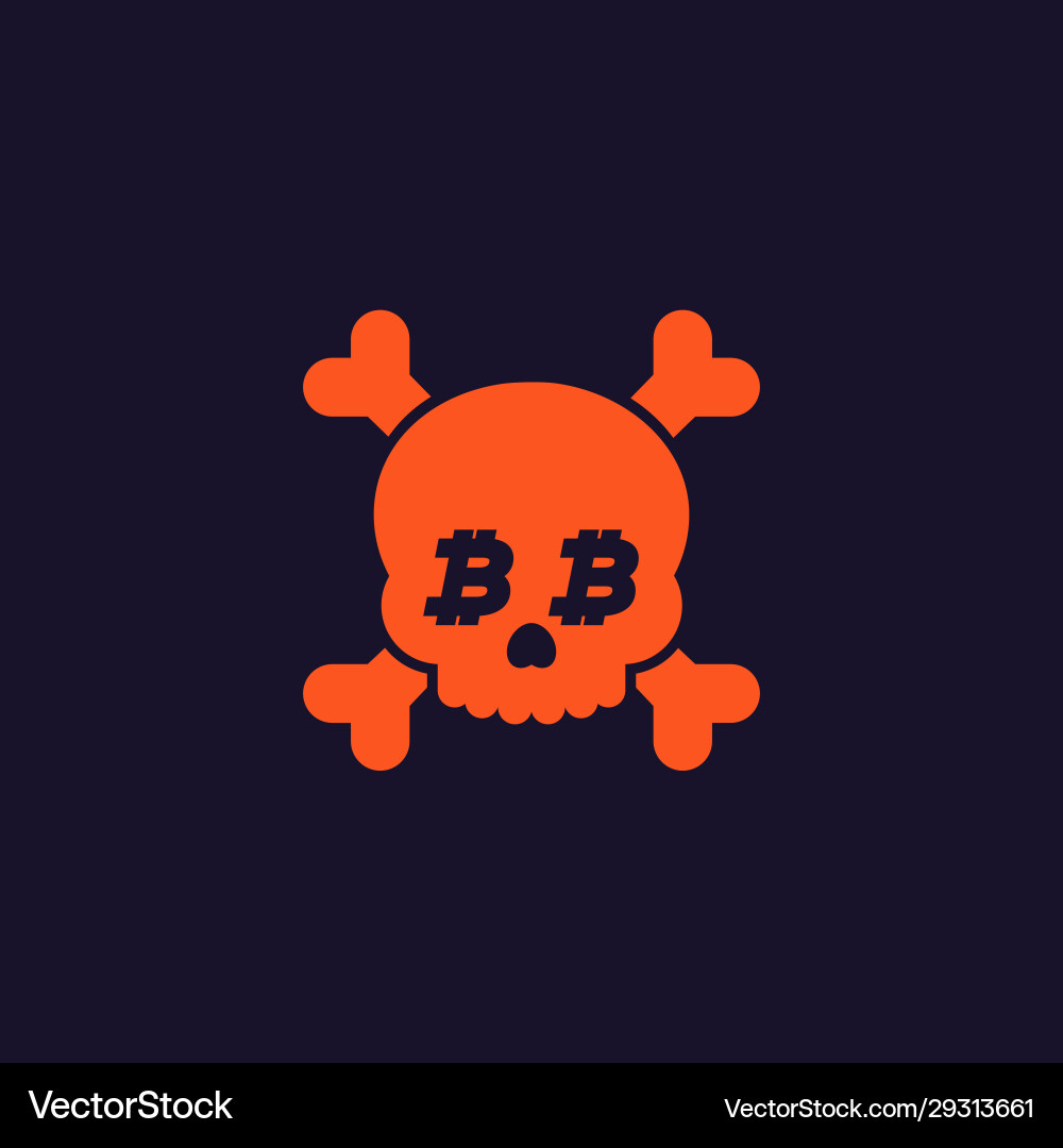 Death bitcoin skull and bones – Royalty-Free Vector | VectorStock