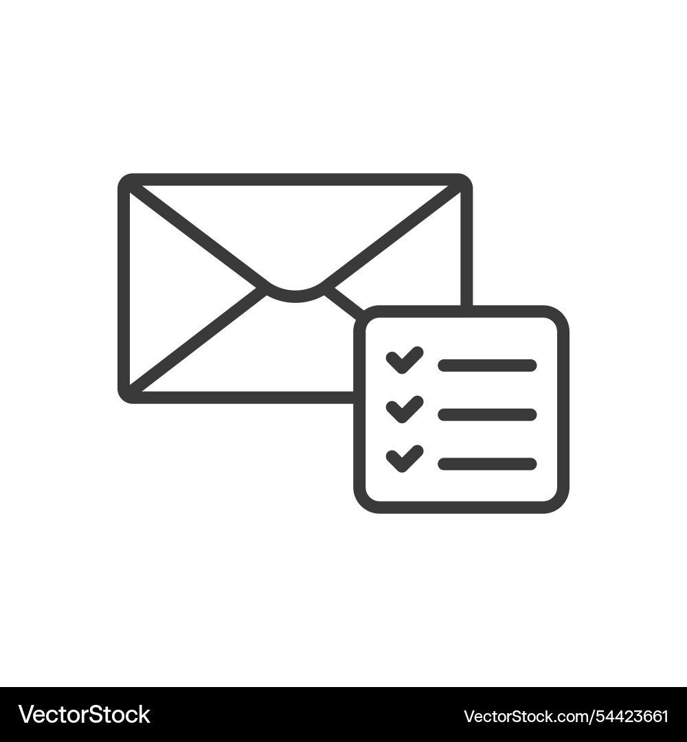 Description of the email attachments icon in line Description of the email attachments icon in line vector image