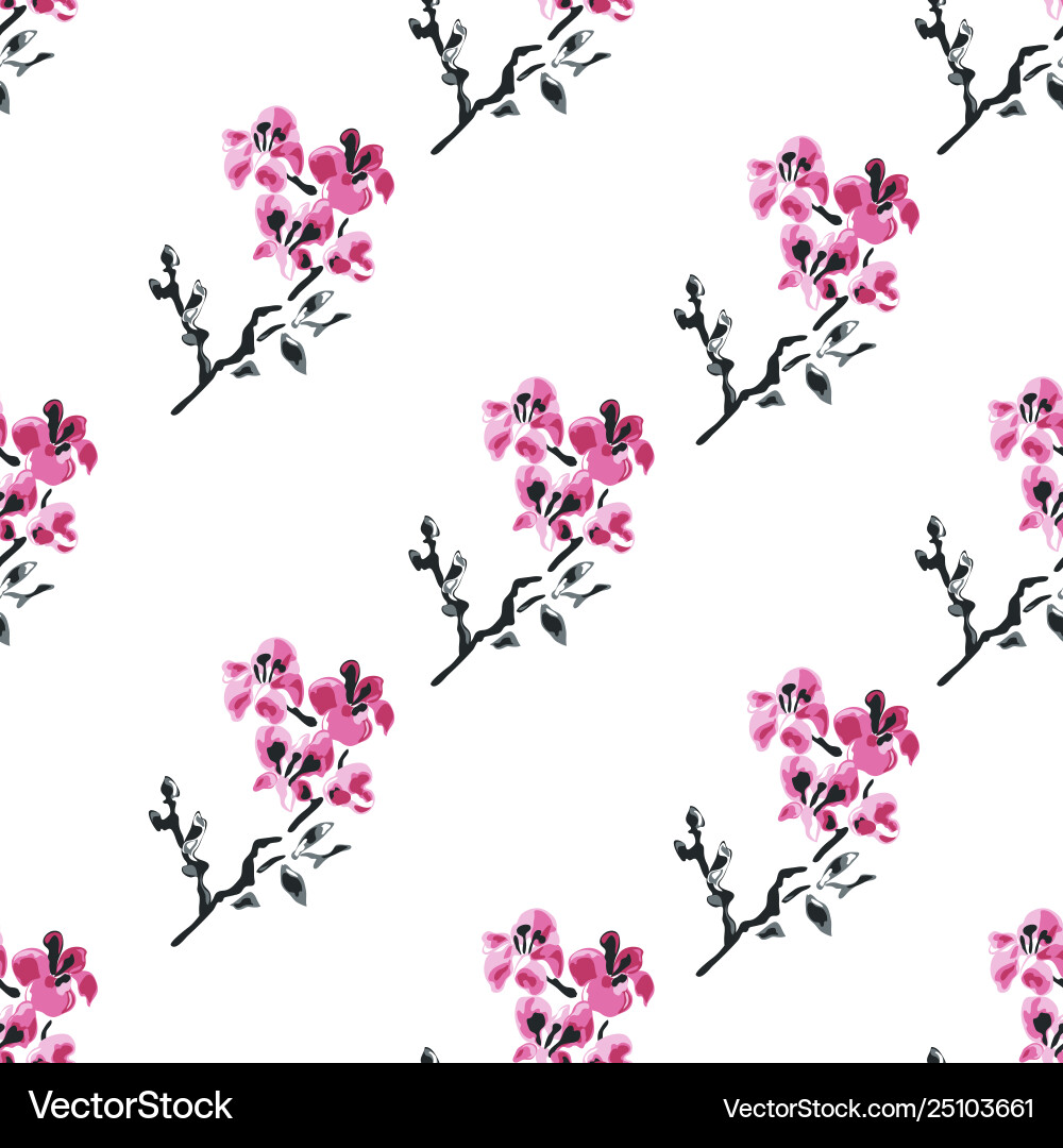 Elegant seamless pattern with sakura flowers Vector Image