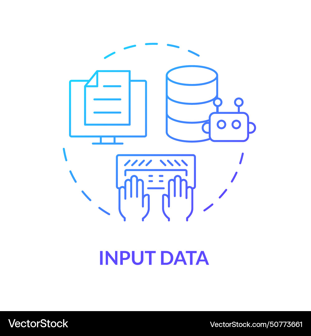Input data blue gradient concept icon Vector Image