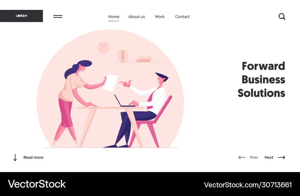Insight project development landing page template Insight project development landing page template Vector Image