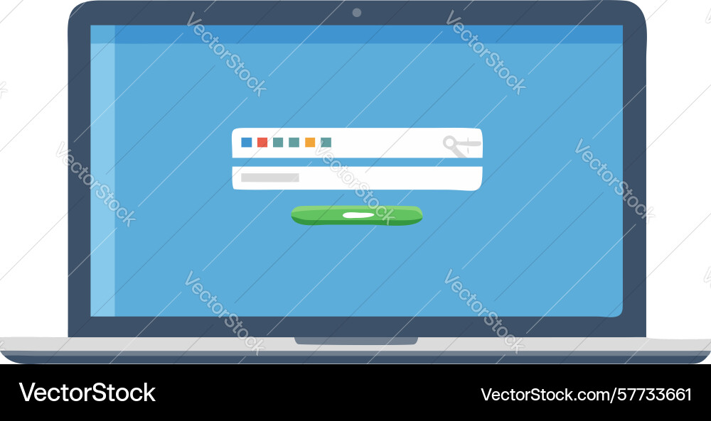 Laptop login interface secure access password vector image