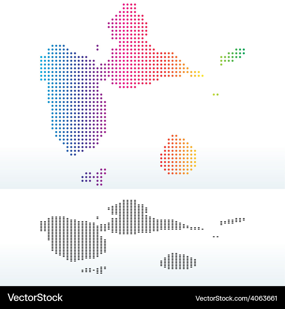 Map of guadeloupe with dot pattern vector image