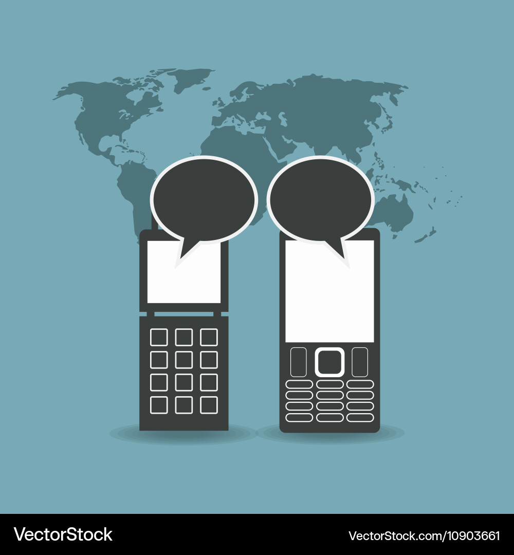 Mobile messaging related icons image vector image