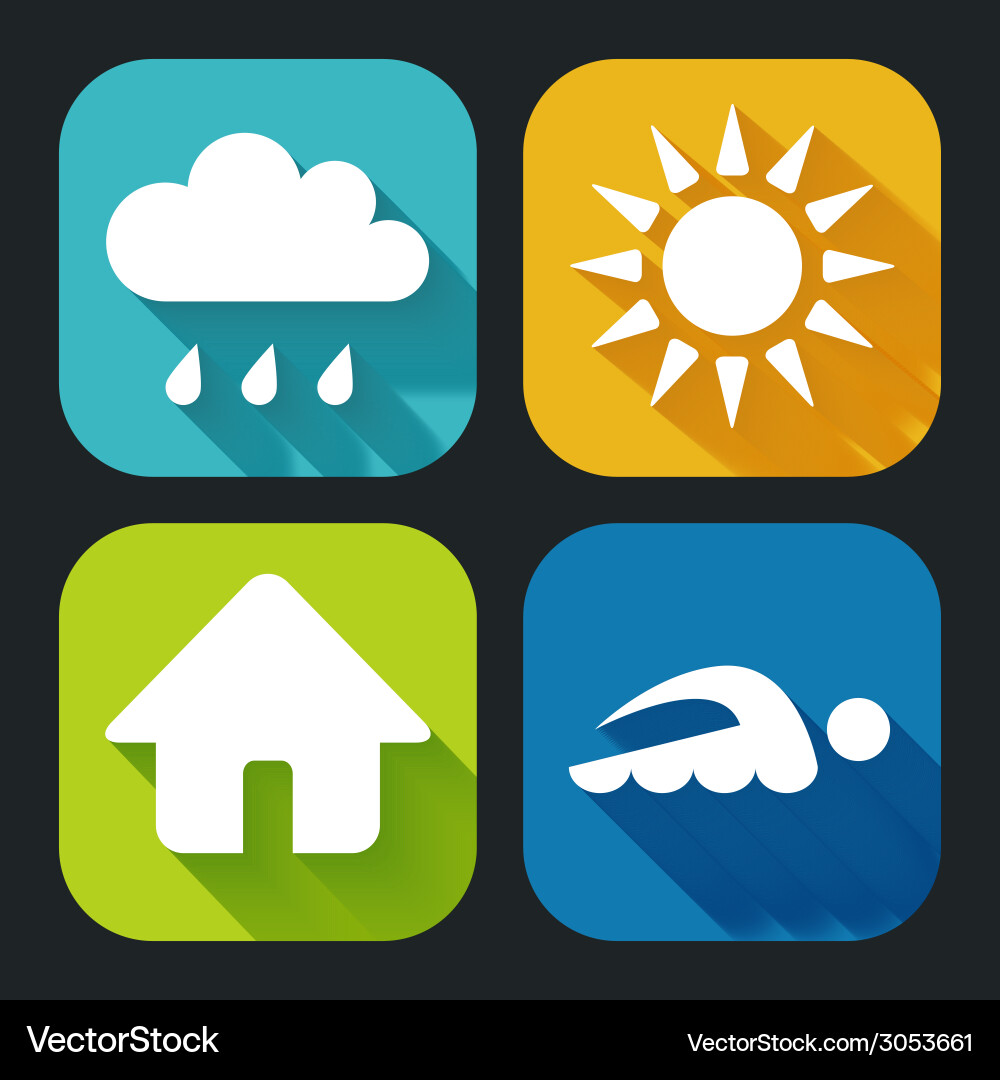 Modern flat icons for web and mobile applications vector image