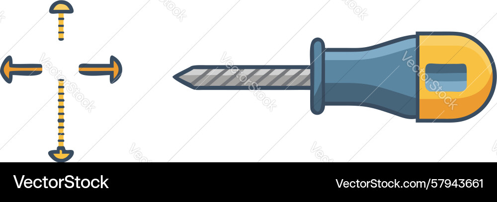 Multi-Bit Screwdriver Set Vector Image