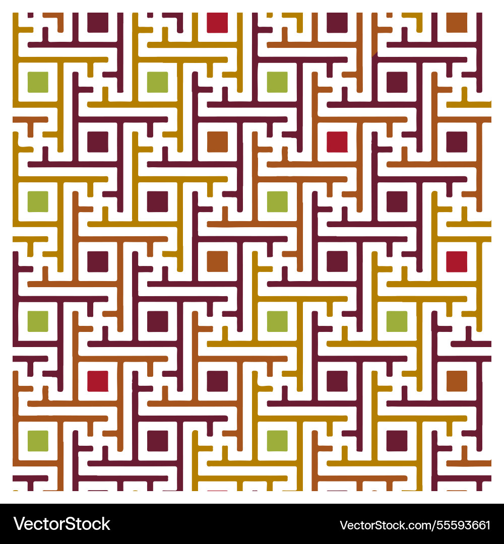 Repeat colorful maze print pattern Vector Image