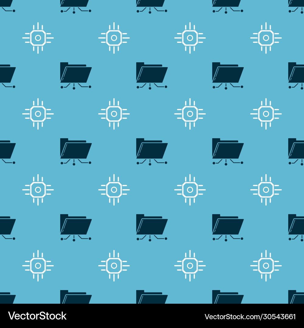 Set folder and lock processor on seamless Set folder and lock processor on seamless vector image