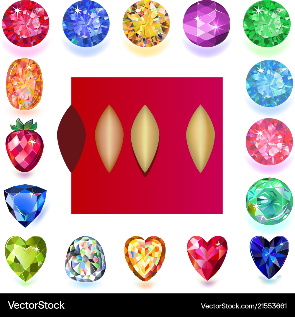 Set of colored gems Set of colored gems vector image