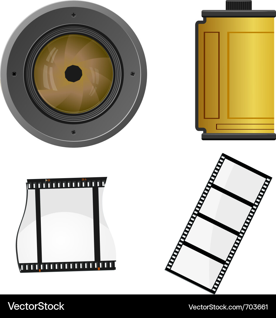 Set of objects for a photo Vector Image