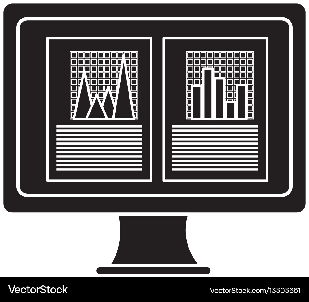 Statistic graph report vector image