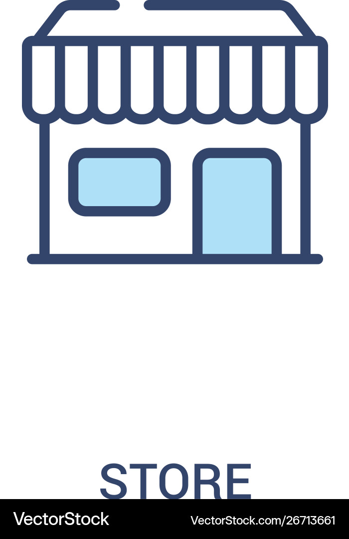 Store concept 2 colored icon simple line element Store concept 2 colored icon simple line element vector image