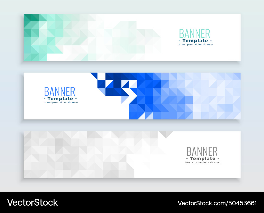 Stylish wide web header layout in set vector image