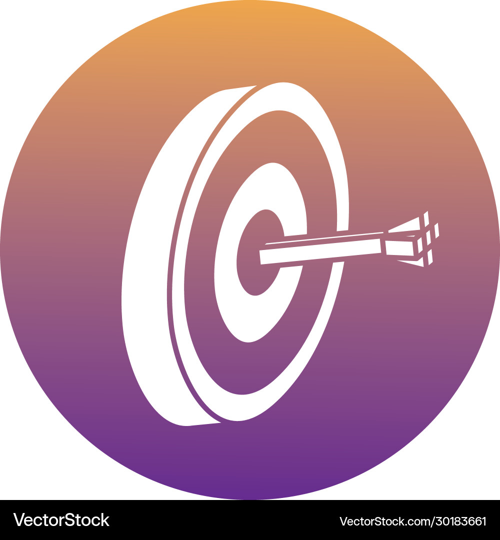 Target arrow block style icon Target arrow block style icon vector image
