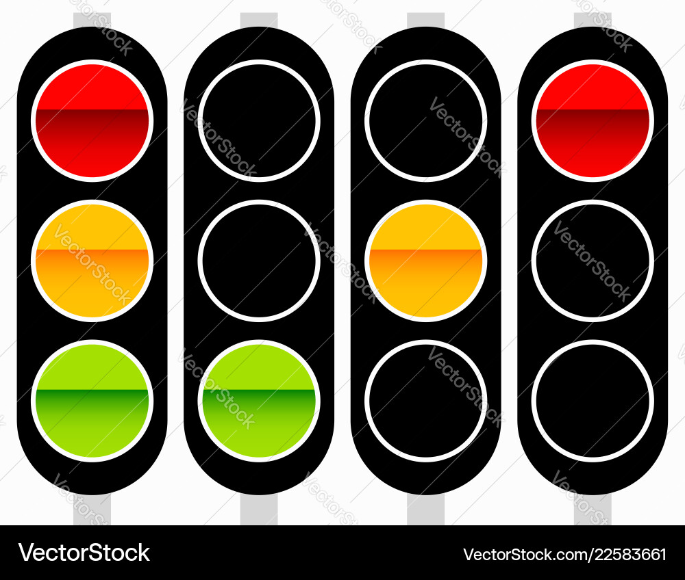 Traffic light lamp icon in set semaphore Traffic light lamp icon in set semaphore vector image