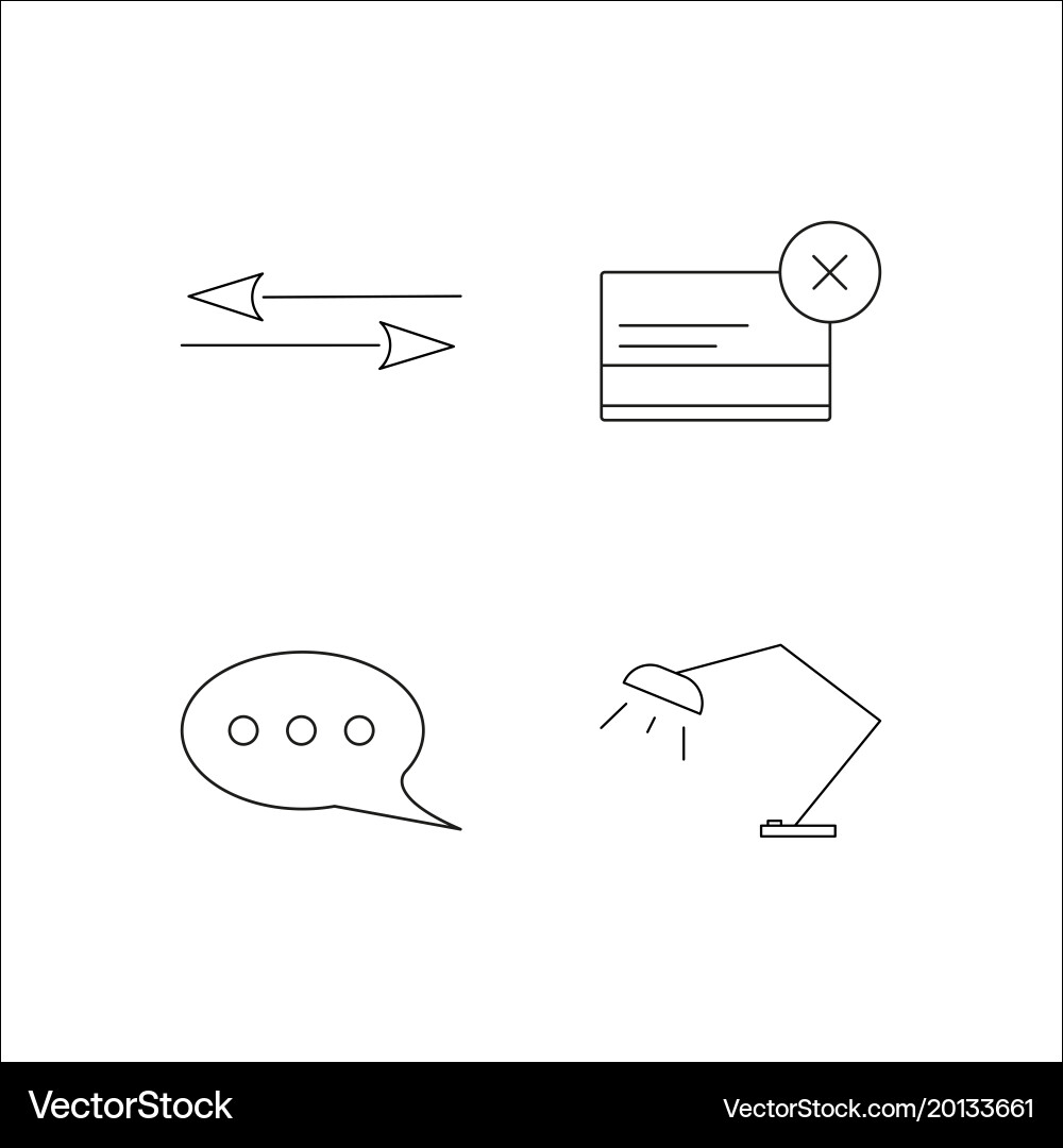 Web simple linear icon setsimple outline icons vector image