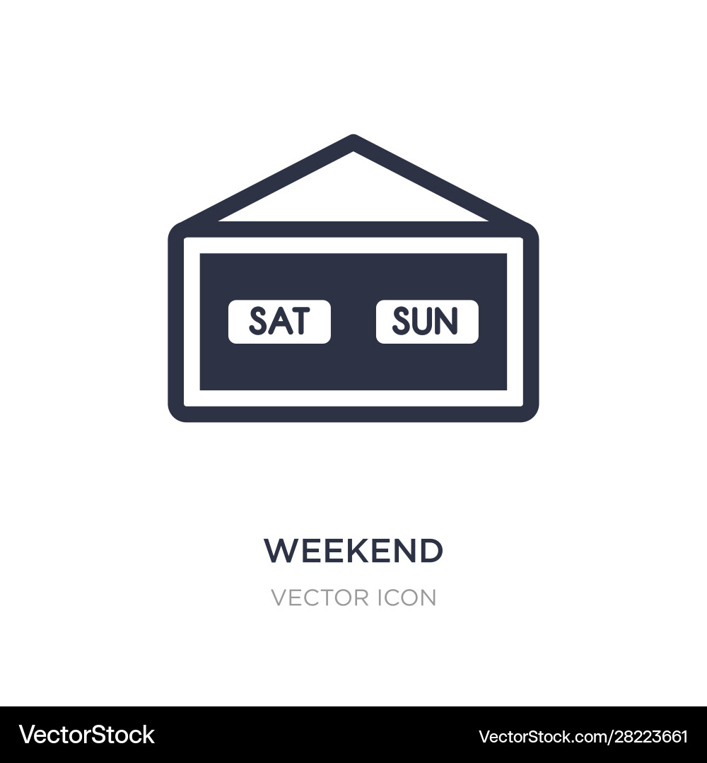 Weekend icon on white background simple element Weekend icon on white background simple element Vector Image