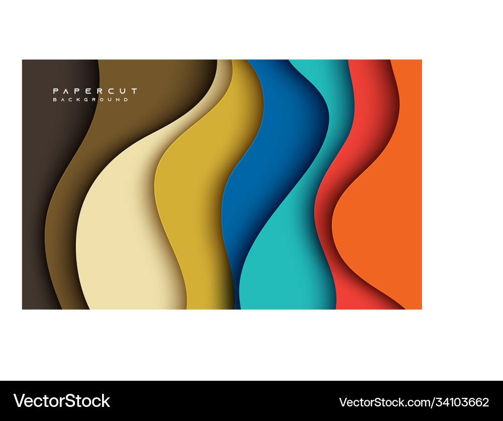 Abstract fluid colorful papercut background Vector Image