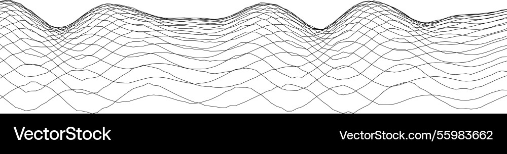 Abstract geometric wave pattern with curved lines vector image