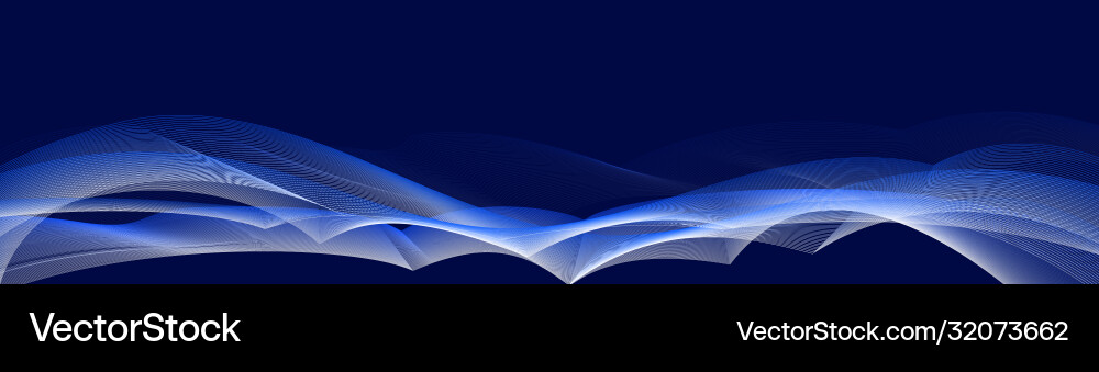 Abstract wave horizontal lines on blue background Vector Image