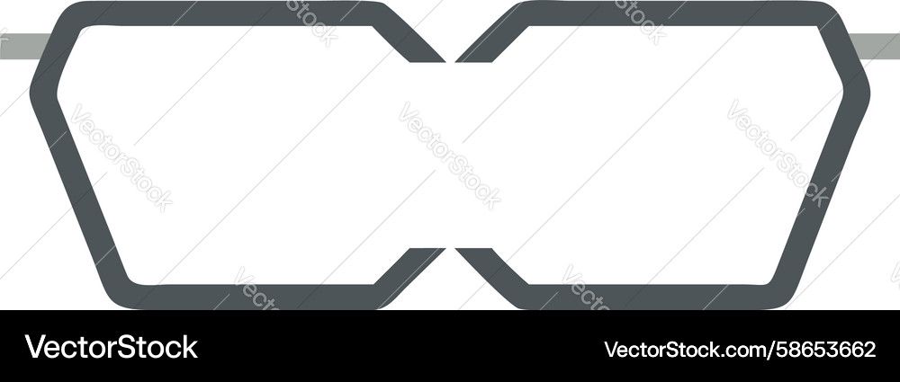 Angular Goggles Frame Outline Vector Image