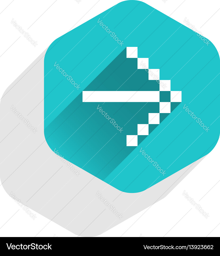 Arrow sign digital display hexagon button Arrow sign digital display hexagon button Vector Image