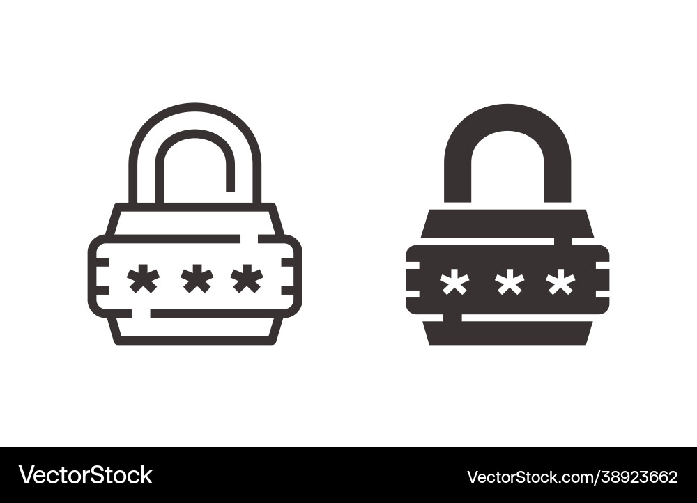 Code lock icon on white background vector image
