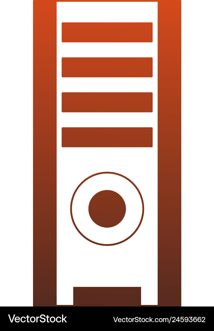 Computer cpu tower red lines vector image