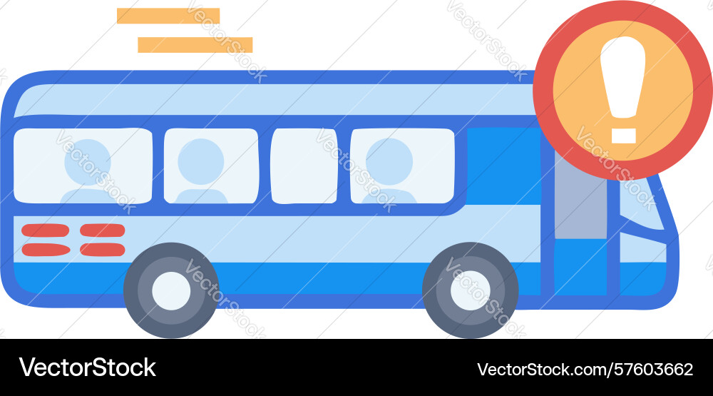 Critical bus service warning notification design vector image