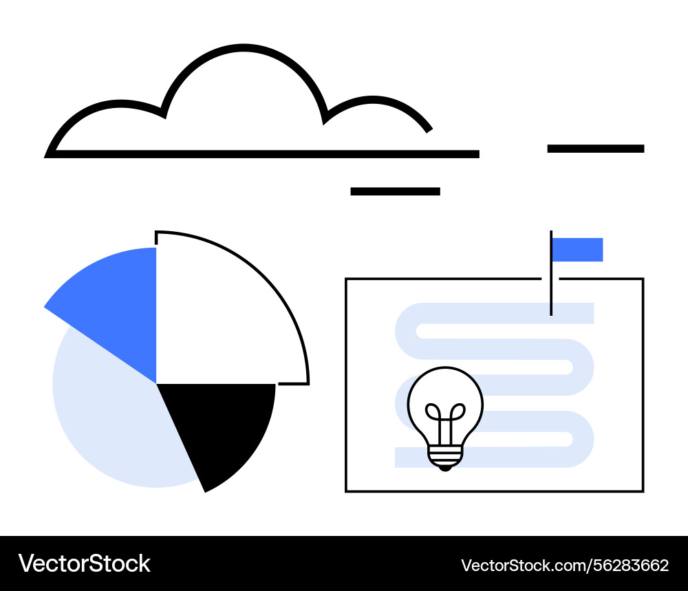 Data analysis and project planning with cloud Data analysis and project planning with cloud vector image