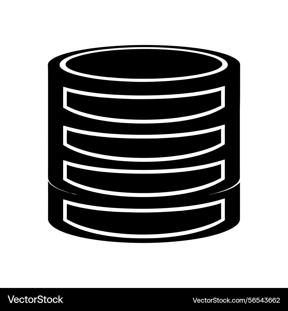 Database icon server stack cylindrical form vector image