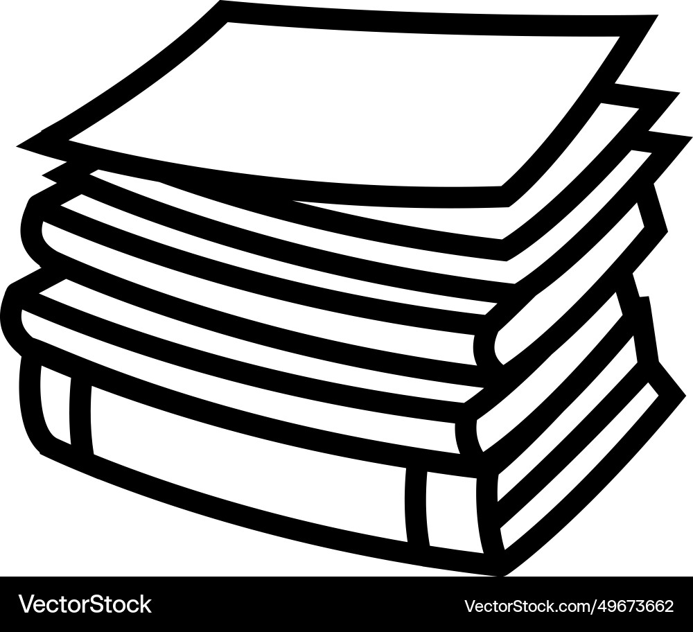 Document stack list line icon Document stack list line icon vector image