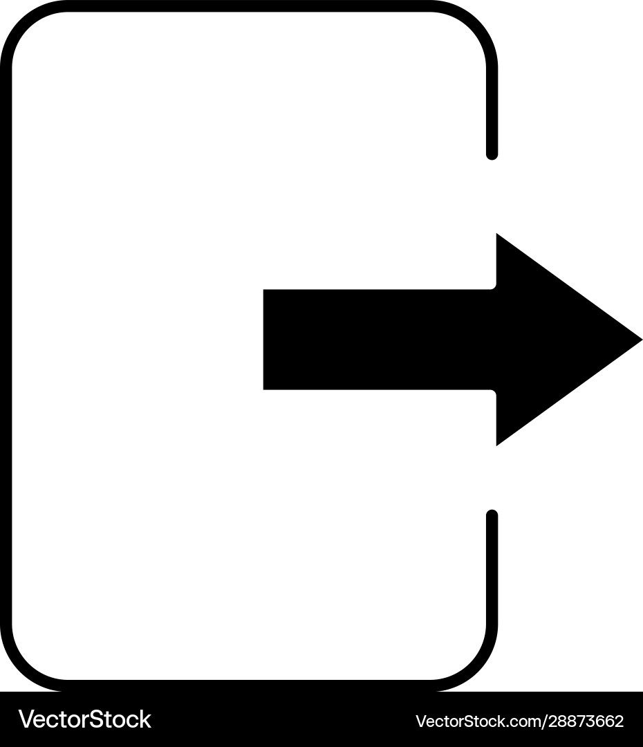Exit button glyph icon Exit button glyph icon vector image