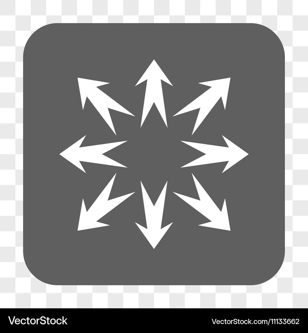 Expand arrows rounded square button vector image