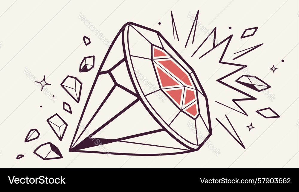 Exploding diamond dynamic design generative ai Vector Image